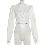 White Blazer with Contrast Details