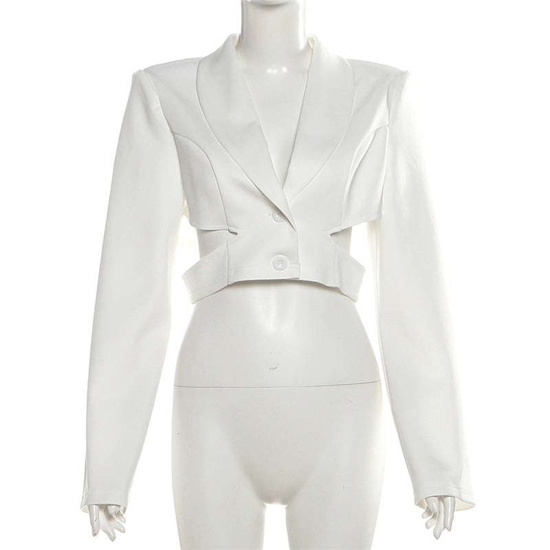 White Blazer with Contrast Details