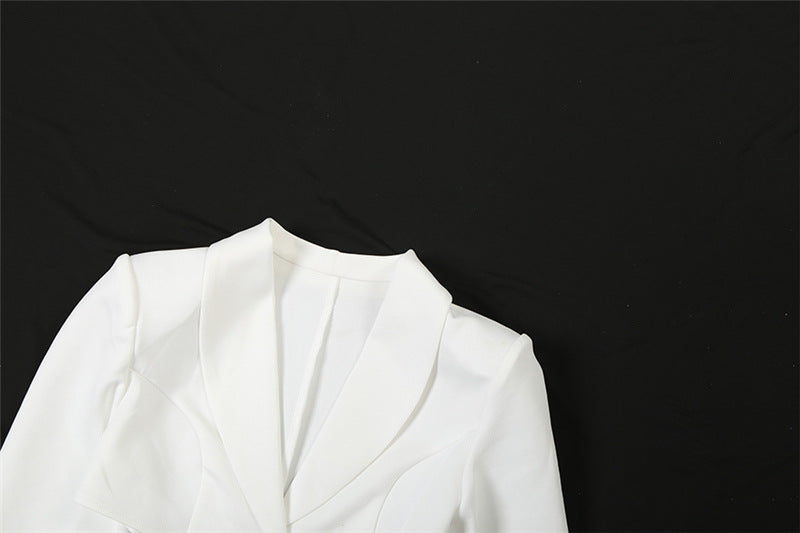 White Blazer with Contrast Details