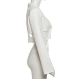 White Blazer with Contrast Details