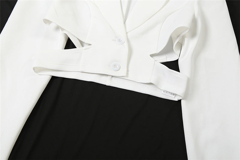 White Blazer with Contrast Details