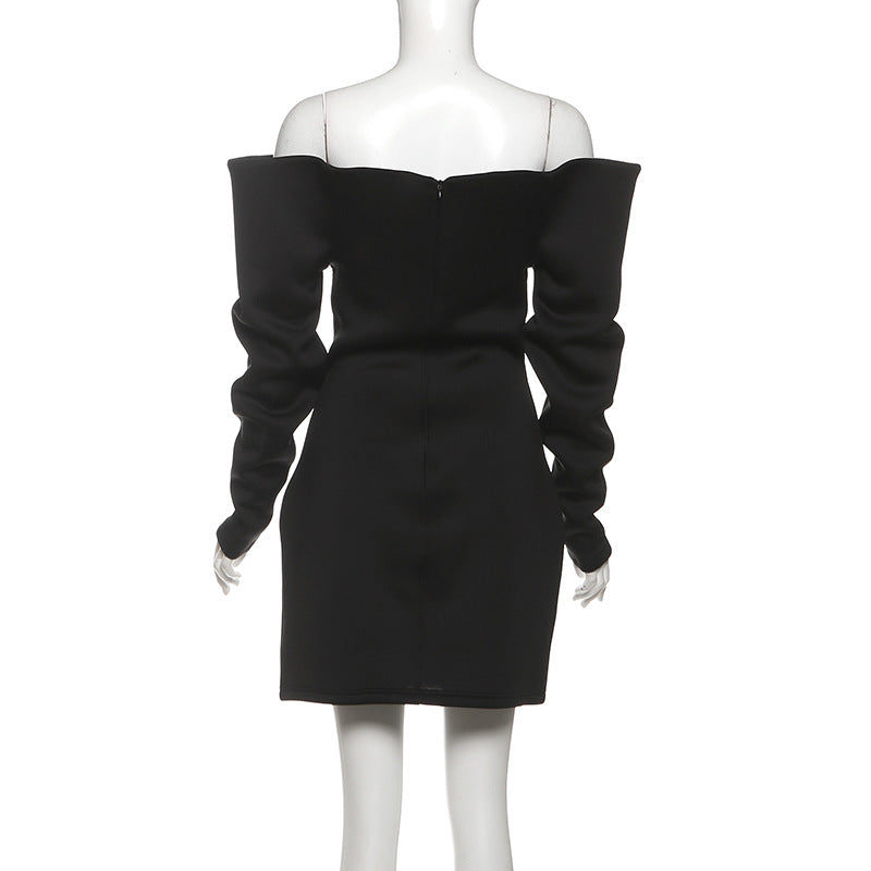 Asymmetrical Shoulder Dress