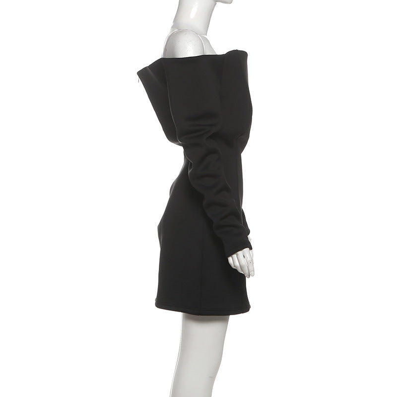 Asymmetrical Shoulder Dress