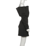 Asymmetrical Shoulder Dress