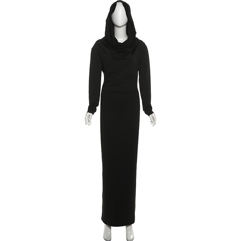 Draped Maxi Dress with Cowl Neck