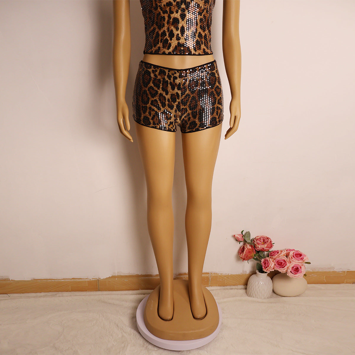 Leopard Print Mini Shorts