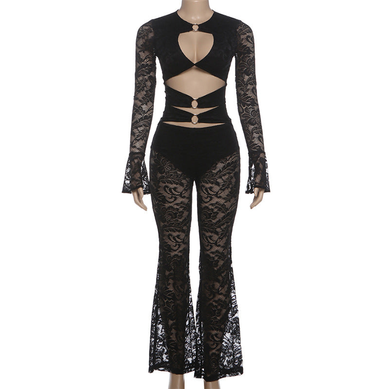 Lace Cut-Out Top & Pants
