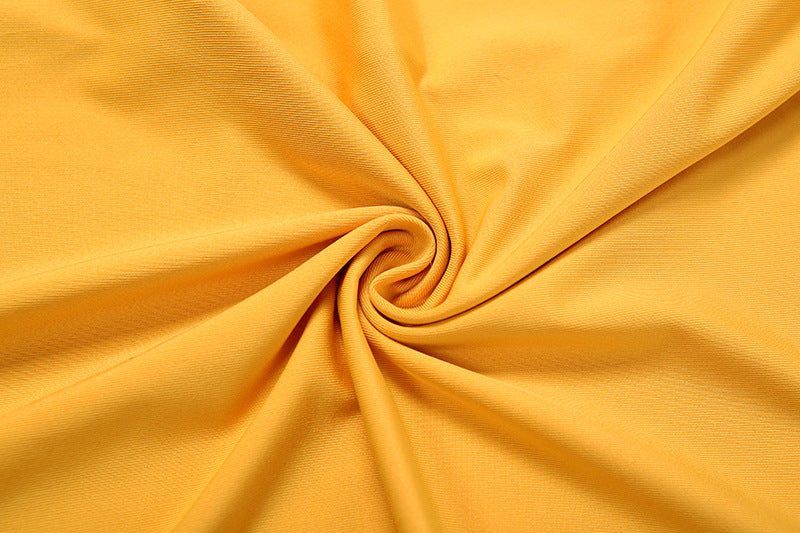Yellow Draped Evening Gown