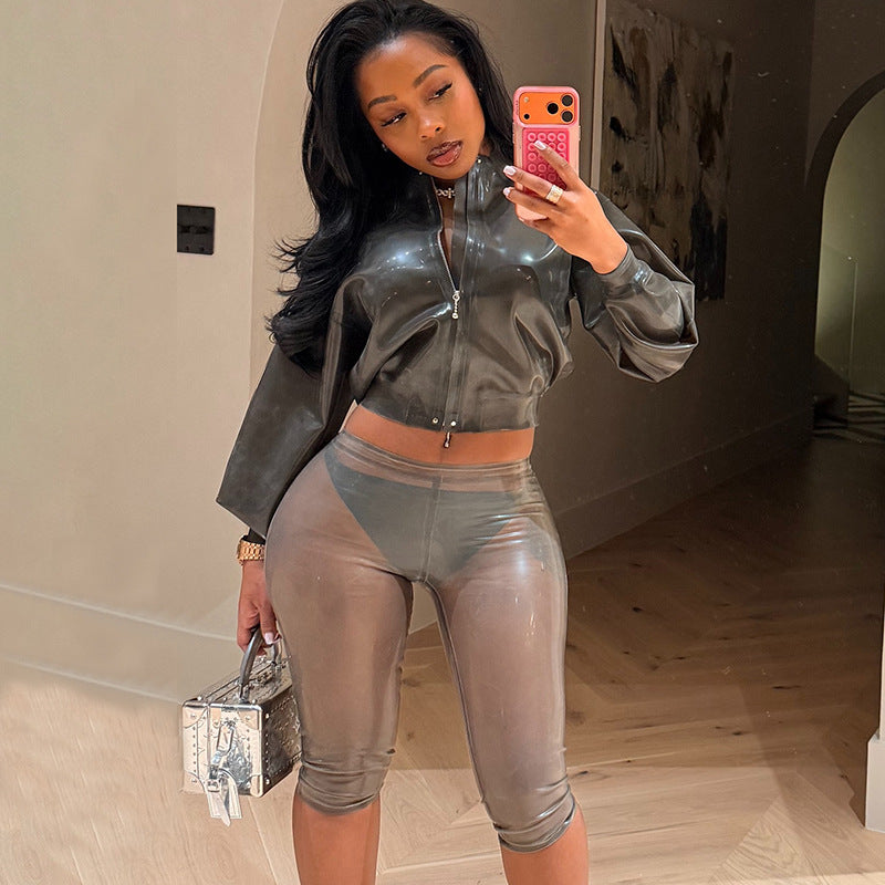 Metallic Capri Pants with Trim