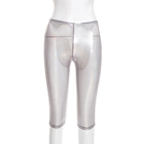 Metallic Capri Pants with Trim