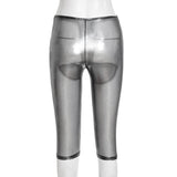 Metallic Capri Pants with Trim