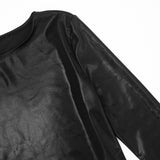 Faux Leather Crop Top & Shorts Set