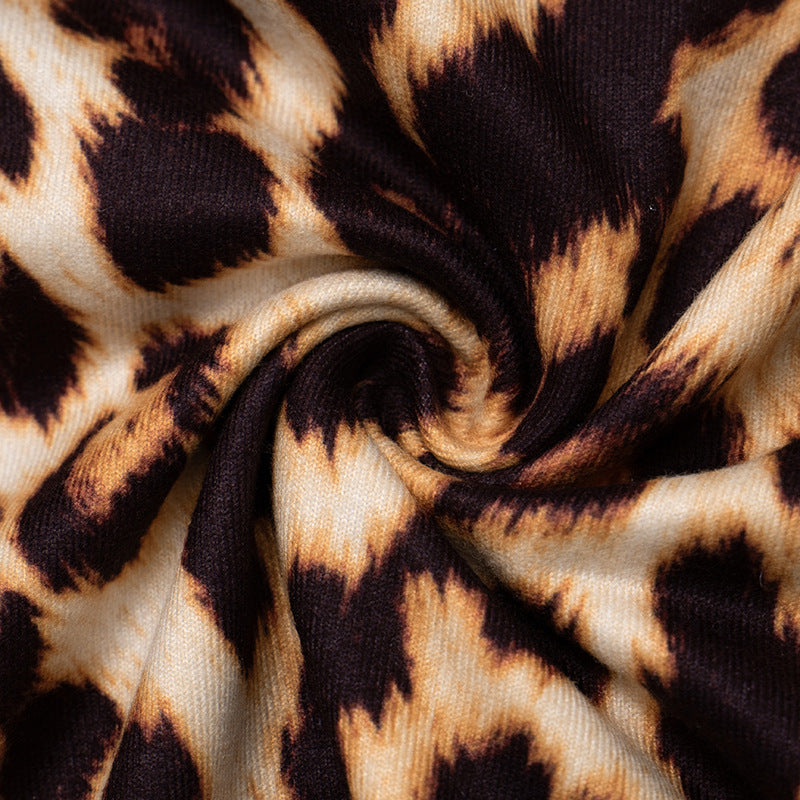 Leopard Print Crop Top & Shorts Set