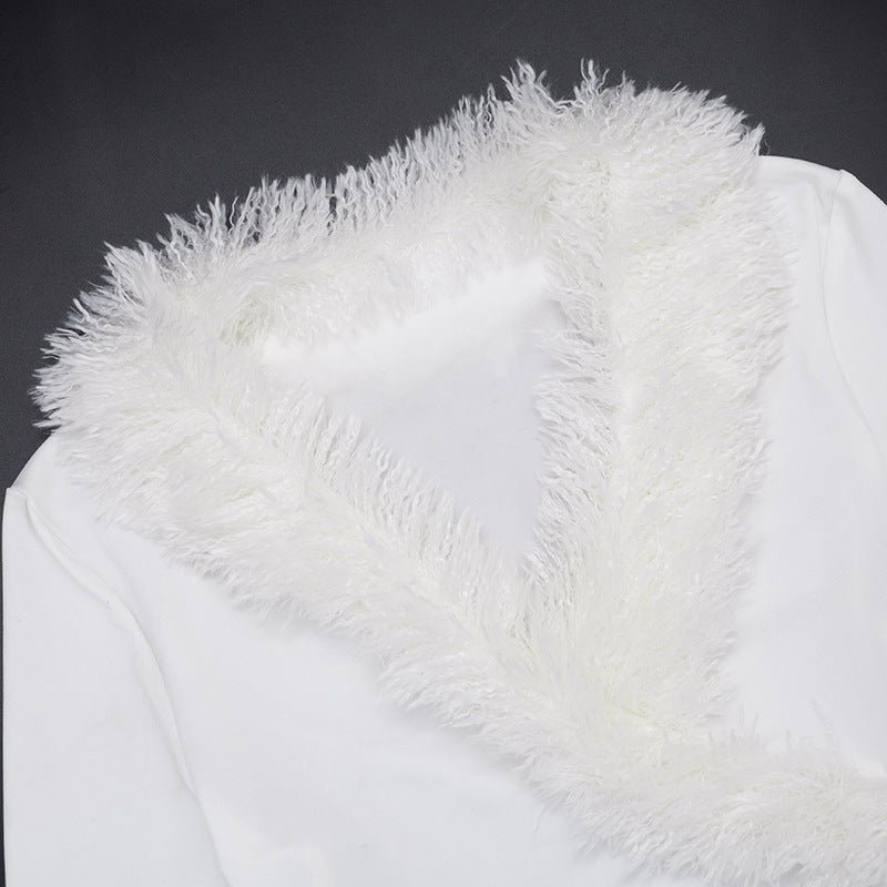 Long Sleeve Top with Faux Fur Detailing