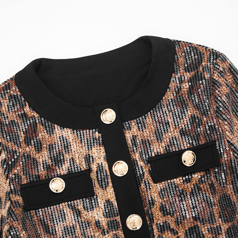 Leopard Print Cropped Top & Shorts