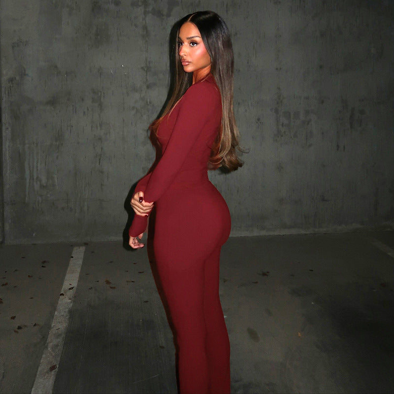 Elegant Long-Sleeve Jumpsuit