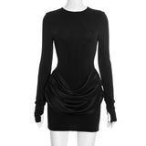 Long-Sleeve Ruched Bodycon Dress