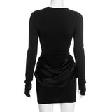 Long-Sleeve Ruched Bodycon Dress