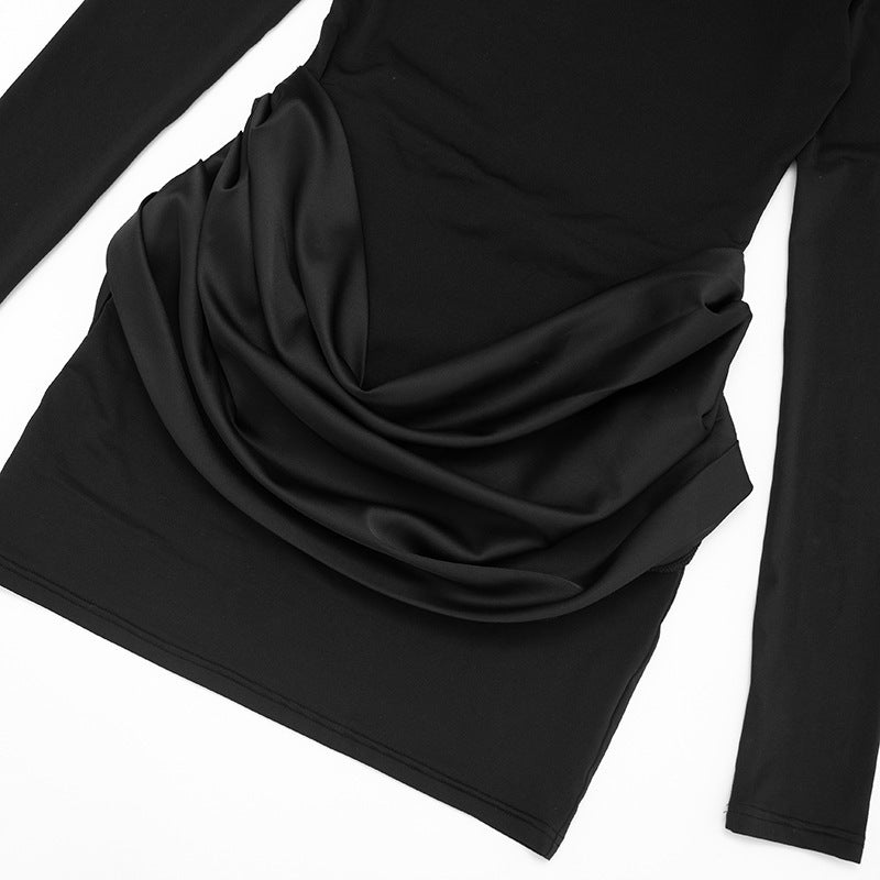 Long-Sleeve Ruched Bodycon Dress