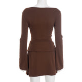 Long Sleeve Top & Asymmetric Layered Skirt