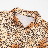 Leopard Print Button-Up Long Sleeve Shirt