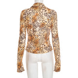 Leopard Print Button-Up Long Sleeve Shirt