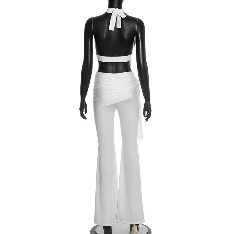 Halter Top & Draped Pants Set