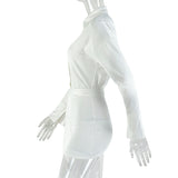 Shirt Dress with High Slit & V-Neck