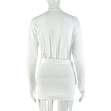 Shirt Dress with High Slit & V-Neck