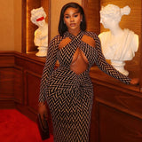 Chic Zigzag Cut-Out Maxi Dress