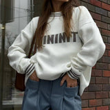 Casual Oversized Knit Sweatshirt