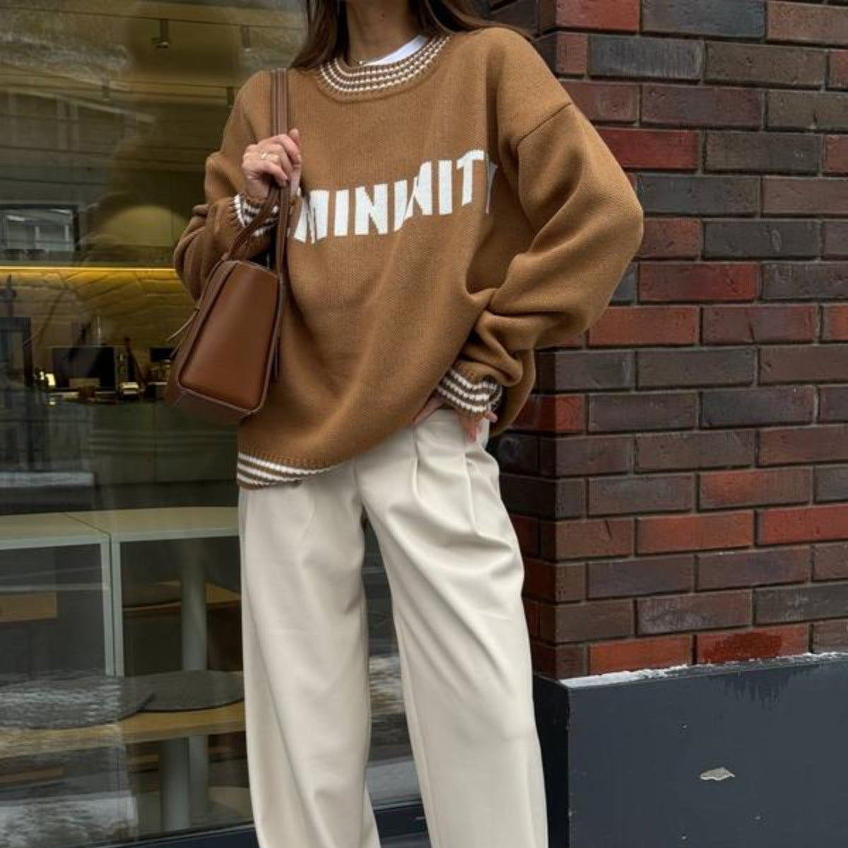 Casual Oversized Knit Sweatshirt