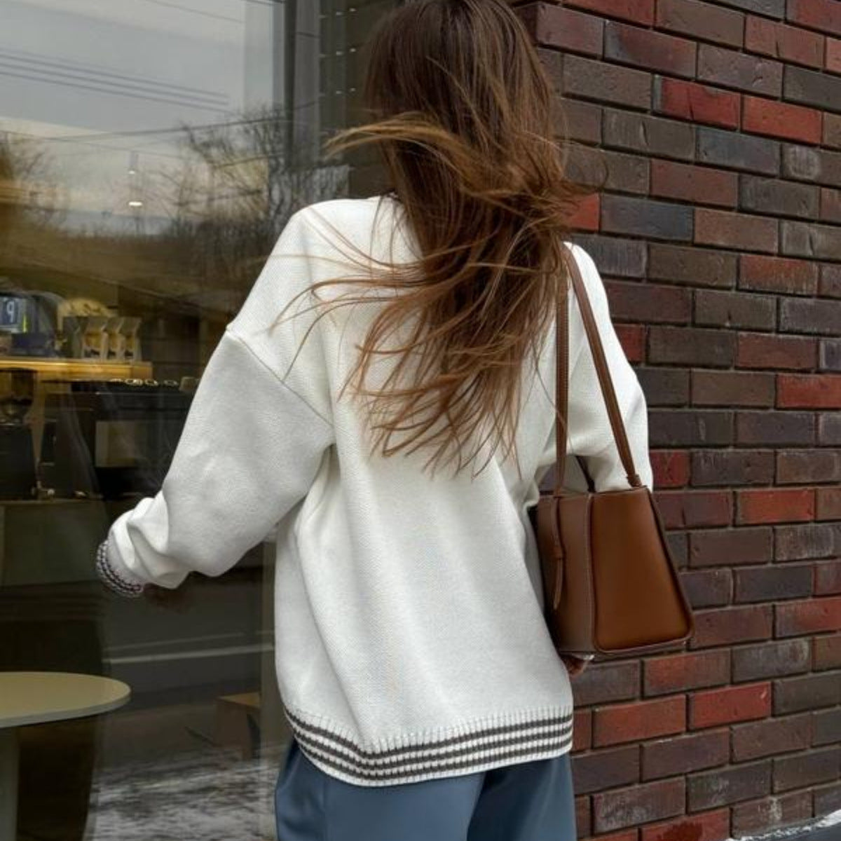 Casual Oversized Knit Sweatshirt