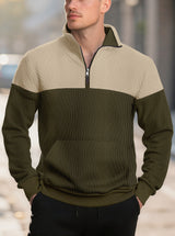 Men's Colorblock Quarter-Zip Pullover