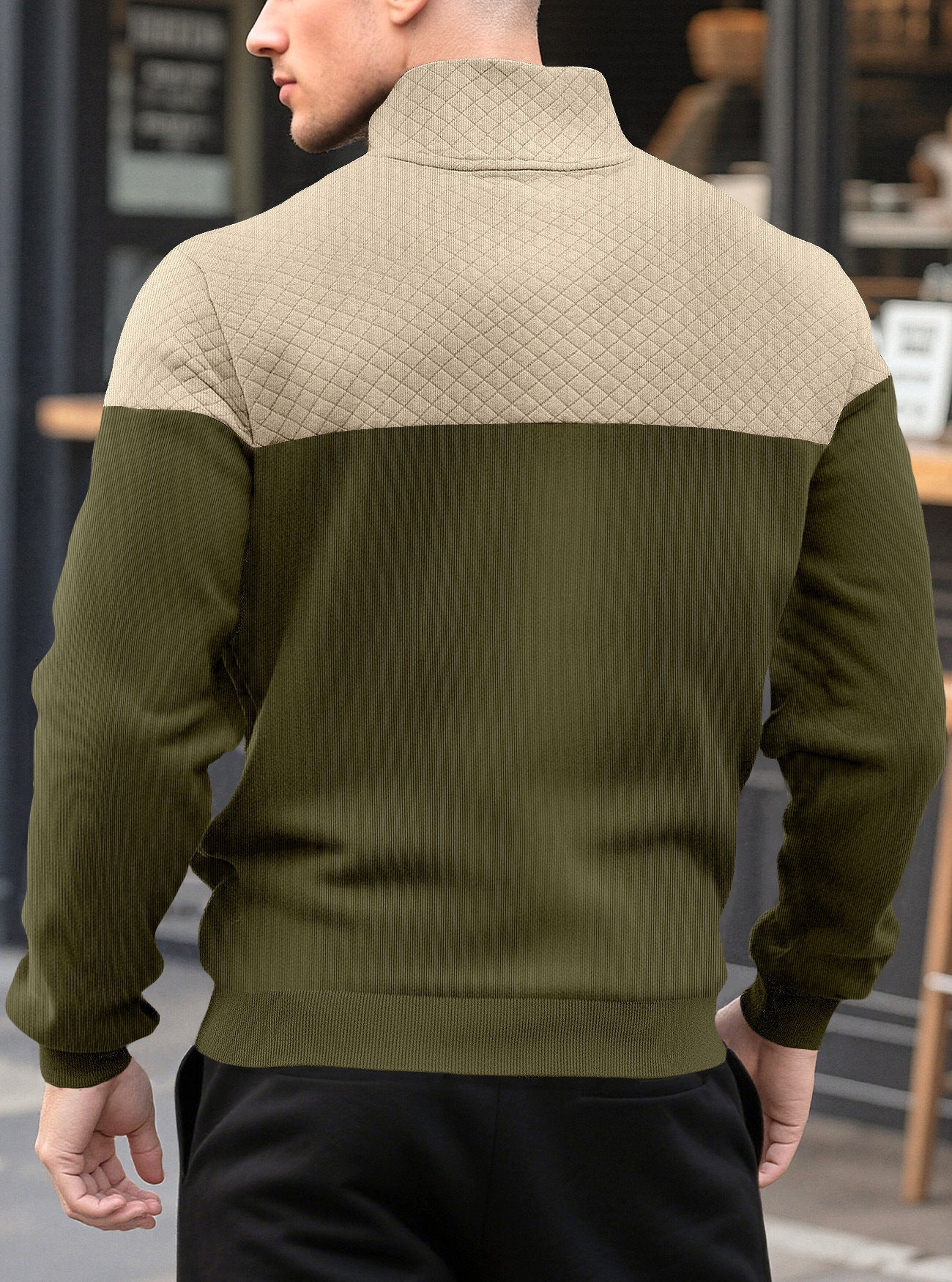 Men's Colorblock Quarter-Zip Pullover