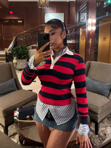 Striped Rugby Polo Shirt