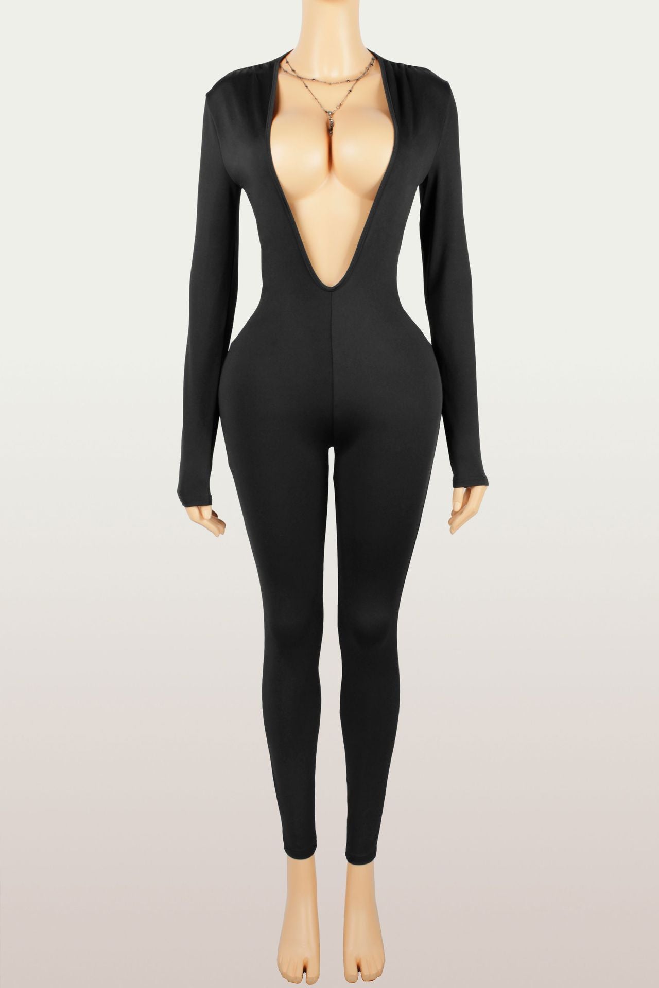 Cut-Out Jumpsuit with Deep Plunge