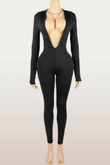 Cut-Out Jumpsuit with Deep Plunge