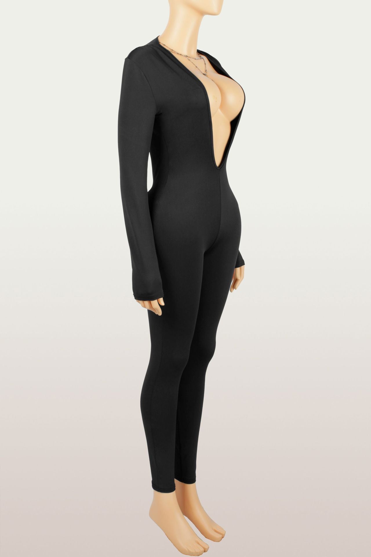 Cut-Out Jumpsuit with Deep Plunge