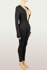 Cut-Out Jumpsuit with Deep Plunge