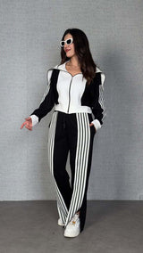 Sporty Track Suit with Striped Detailing