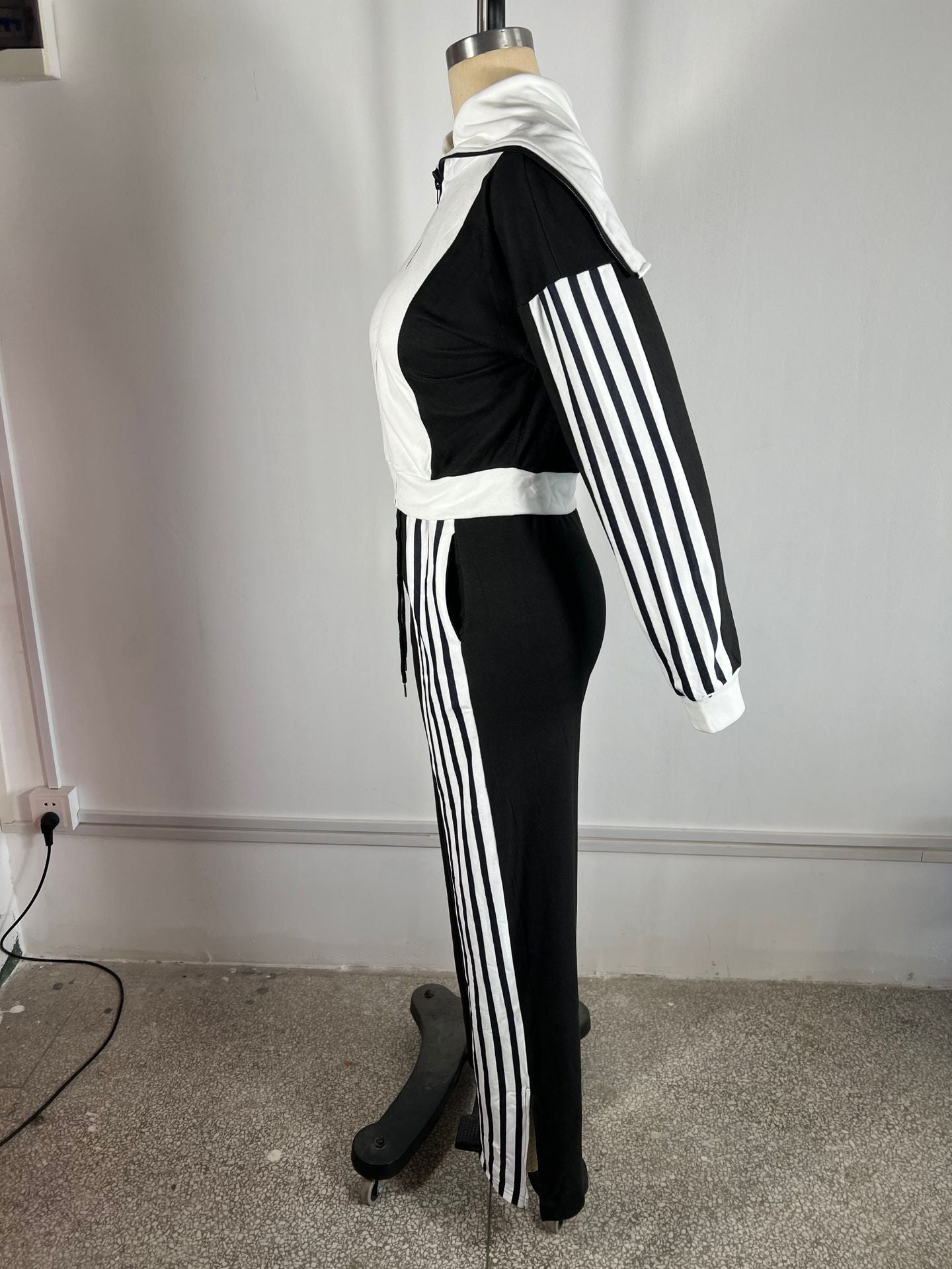 Sporty Track Suit with Striped Detailing