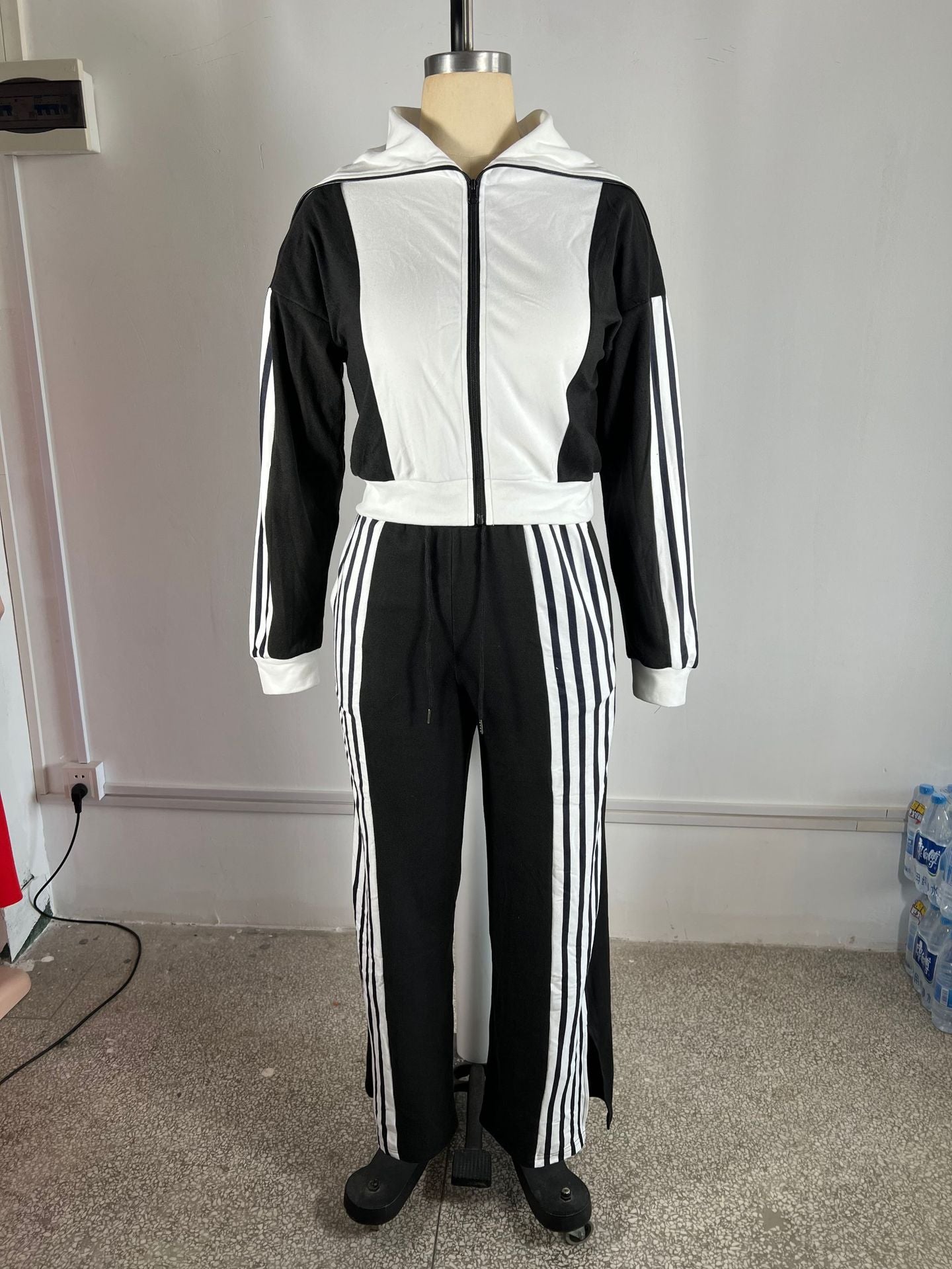 Sporty Track Suit with Striped Detailing