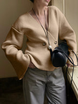 Elegant Camel Double-Breasted Blazer