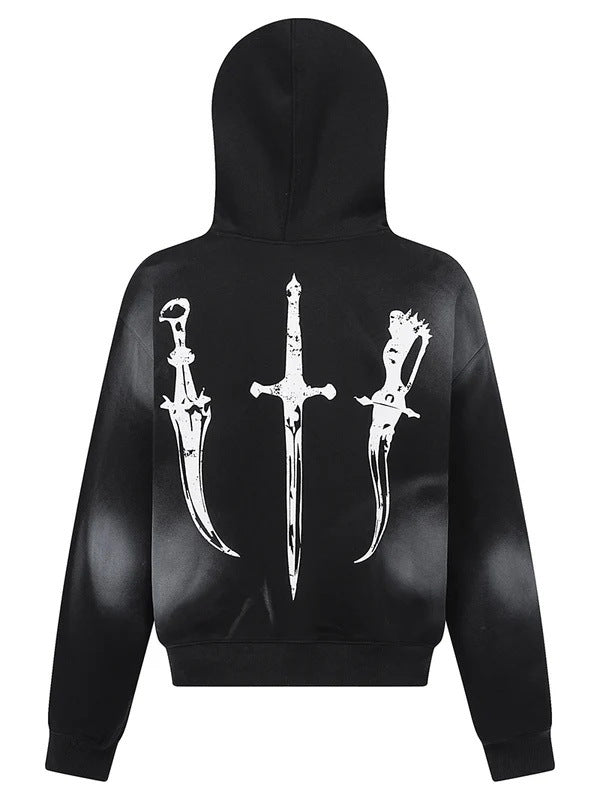 Jacket with Faux Fur Hood & Graphic Print