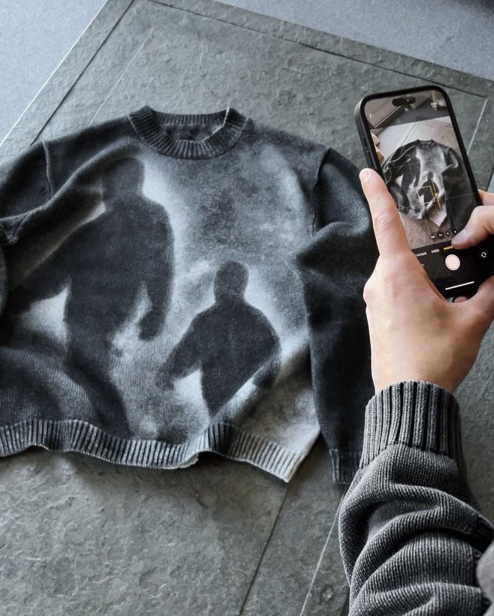 Artistic Silhouette Graphic Sweatshirt