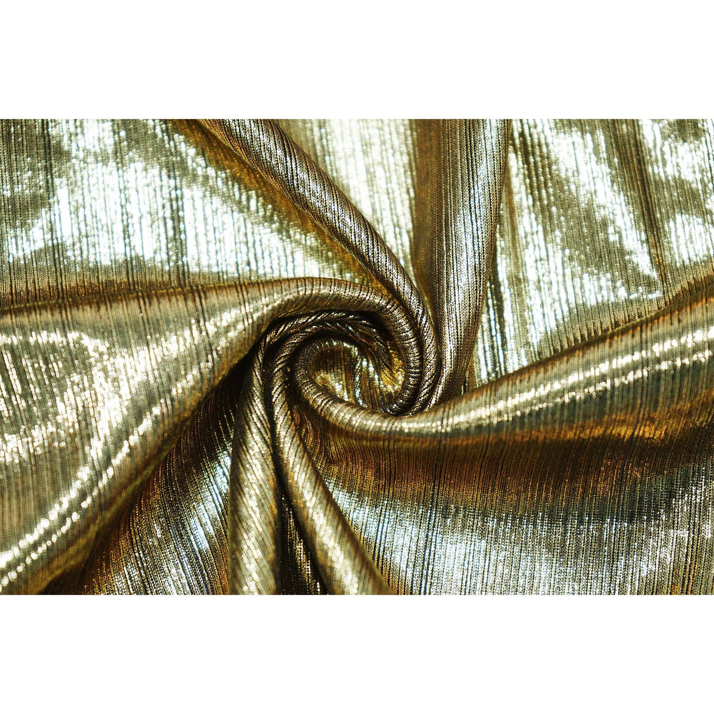 Metallic Jumpsuit with V-Neck & Long Sleeves