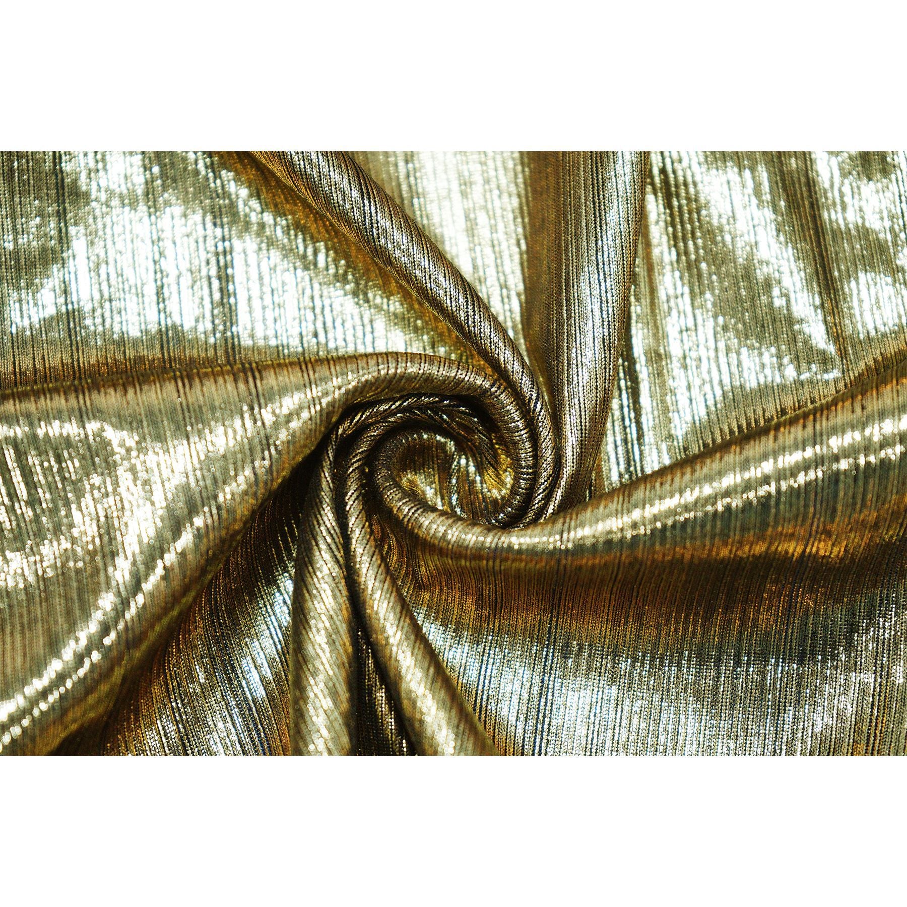 Metallic Jumpsuit with V-Neck & Long Sleeves