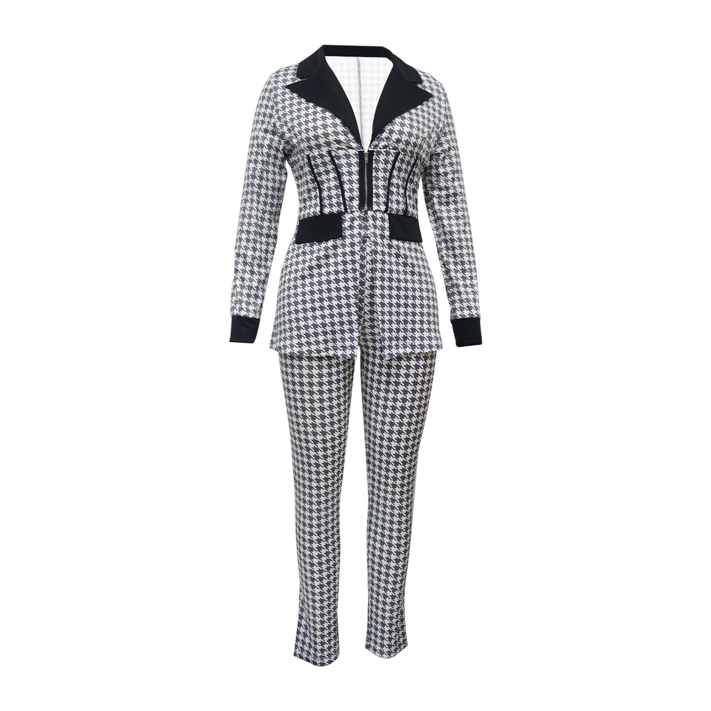 Fitted Blazer & slim-fit pants Houndstooth Suit