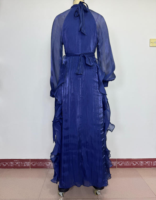 Elegant Ruffled Evening Gown